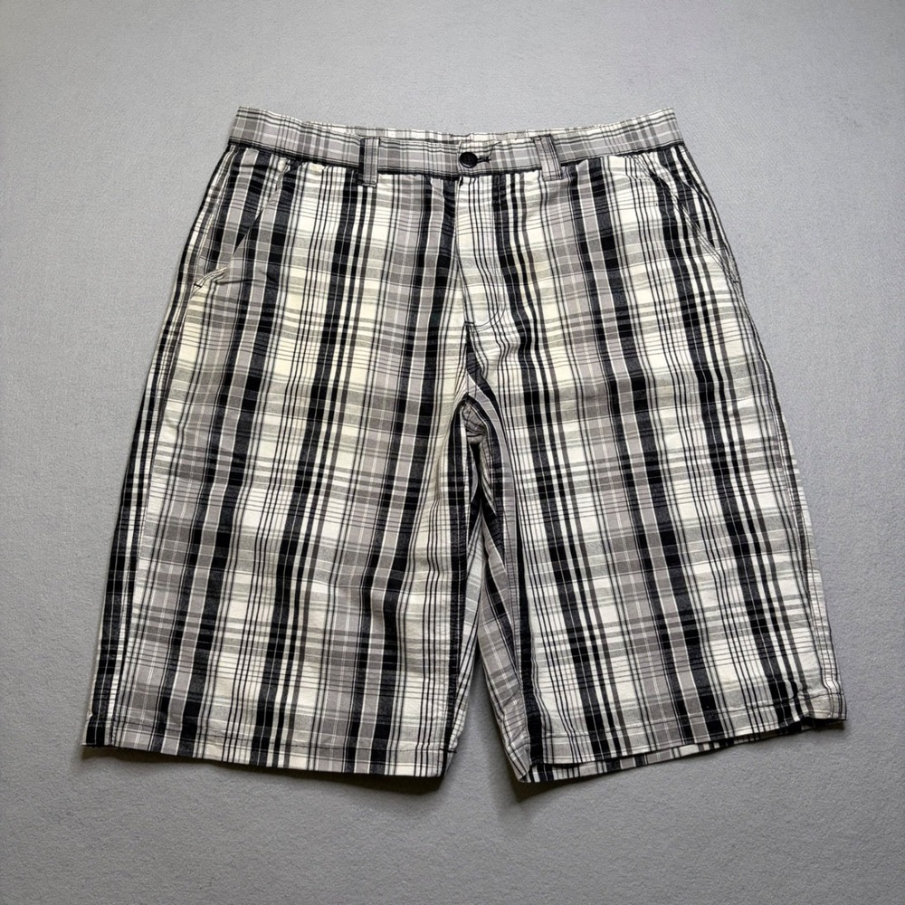 Southpole Plaid Shorts Mens 38 Black White Vintage Y2K Streetwear Skater